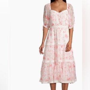 Rachel Parcell Pink Floral Midi Dress